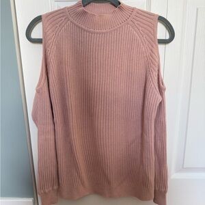 H&M Dusty Pink Ribbed Turtleneck Sweater